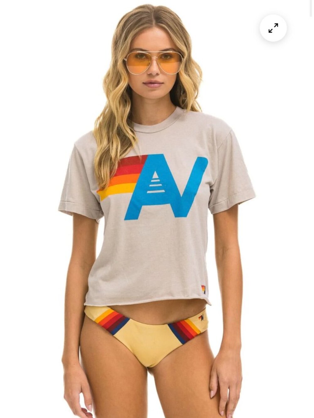 Aviator Nation Logo Tee Sand